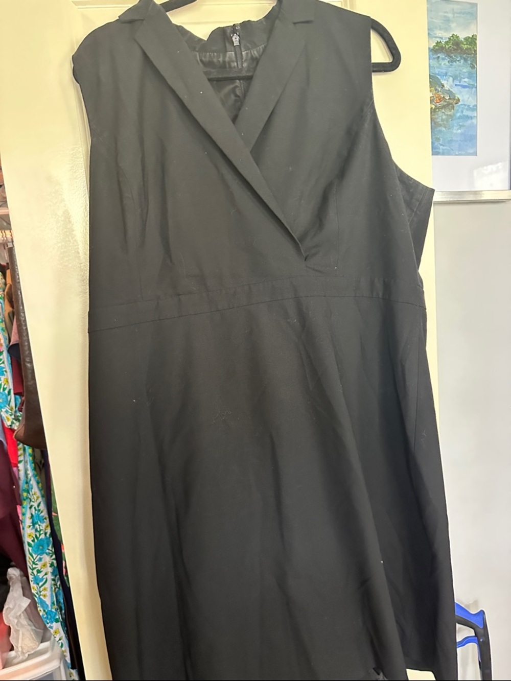 J. Crew Black Sleeveless V-Neck Shift Dress